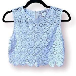 Miguelina Cropped Crochet Top Size S